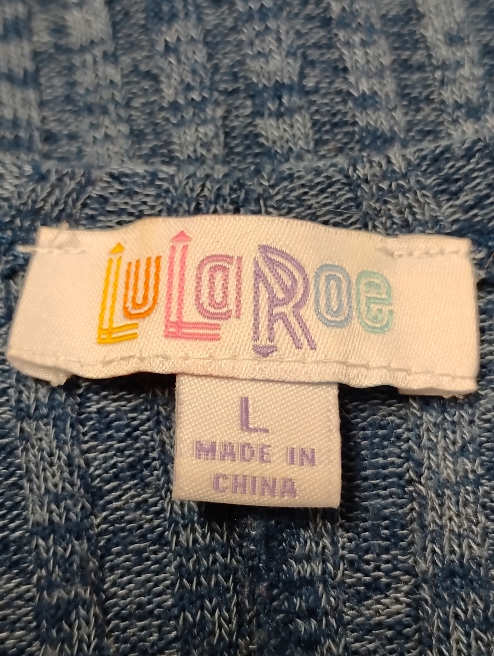 LuLaRoe Savannah Duster Cardigan Blue Ribbed Knit Long Open Front Pocket Size L - Picture 5 of 6